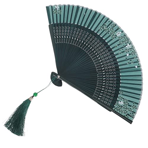SEWOART Vintage Faltfächer aus Chinesischer Handfächer für Tanz Hochzeiten Partys Robuster und Eleganter Fächer mit Blumenmuster S Form Grün mit Weißen Kirschblüten für Sommerreisen und SEWOART Vintage Faltfächer aus Chinesischer Handfächer für Tanz Hochzeiten Partys Robuster und Eleganter Fächer mit Blumenmuster S Form Grün mit Weißen Kirschblüten für Sommerreisen und von SEWOART