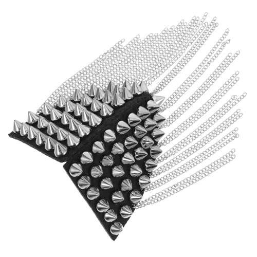 SEWOART Vintage Schulterklappe mit Silberner Quaste und Nieten Dekorative Epaulette im Punk Stil Langlebiges Legierungsmaterial Einfach an Kostümen zu Befestigen für Bühne Party und SEWOART Vintage Schulterklappe mit Silberner Quaste und Nieten Dekorative Epaulette im Punk Stil Langlebiges Legierungsmaterial Einfach an Kostümen zu Befestigen für Bühne Party und von SEWOART