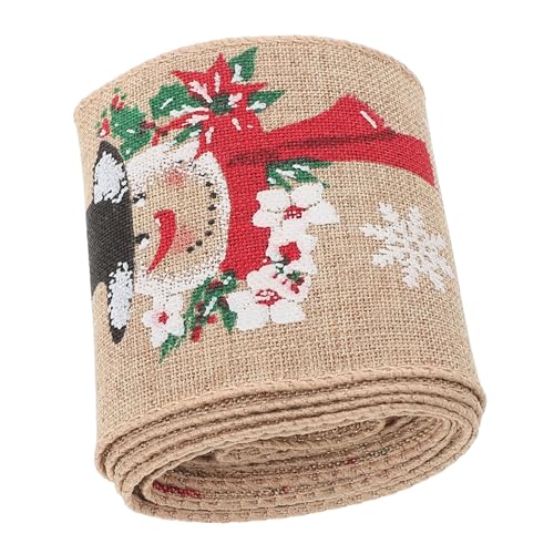 SEWOART Weihnachtsband Stoff Schneemann Dekoratives Geschenkband für Party und Autodekoration Festliche Weihnachtsbaum Schleifenband Karoband von SEWOART
