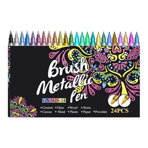 SEYIMTU Glitzer-Marker, zweifarbig, metallische und farbige Tinte für dunkles / helles Papier, kein Verlaufen des ABS-Körpers SEYIMTU Glitzer-Marker, zweifarbig, metallische und farbige Tinte für dunkles / helles Papier, kein Verlaufen des ABS-Körpers von SEYIMTU