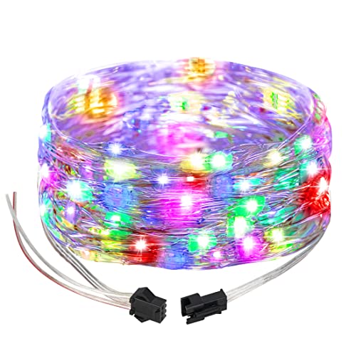 SEZO Halloween Weihnacht WS2812B IC RGB LED Lichterkette Traumfarbe 16.4Ft/5M 50LEDs Adressable LED Lichterkette für Weihnachtsbaum Hochzeit Festival Party Innendekoration 5V (Kupferdraht) von SEZO