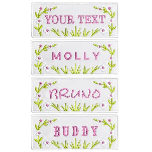 Personalisierbare Gänseblümchen-Aufnäher, personalisierbar, dekorative Text-Etiketten, Blumenstickerei, Anhänger mit Klettverschluss zum Aufbügeln, für Kleidung, Taschen, Hüte, Uniform, 2 Stück Personalisierbare Gänseblümchen-Aufnäher, personalisierbar, dekorative Text-Etiketten, Blumenstickerei, Anhänger mit Klettverschluss zum Aufbügeln, für Kleidung, Taschen, Hüte, Uniform, 2 Stück von SF Custom