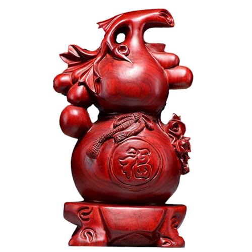 Desktop Dekorationen Massivholz Schnitzereien Kürbis Ornament große Mahagoni Haus Wohnzimmer TV Schrank Dekorationen Handwerk Skulptur Figuren(27,55in) von SFANIIX