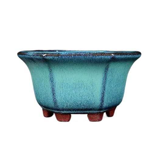 Pflanzentöpfe Blumentöpfe Keramik Farbe Glasur Blumentöpfe Sukkulenten Blumentöpfe Miniatur Bonsai Töpfe Lila Ton Töpfe Sechseckig Grün Emaille Töpfe Zubehör für Pflanzenbehälter von SFANIIX