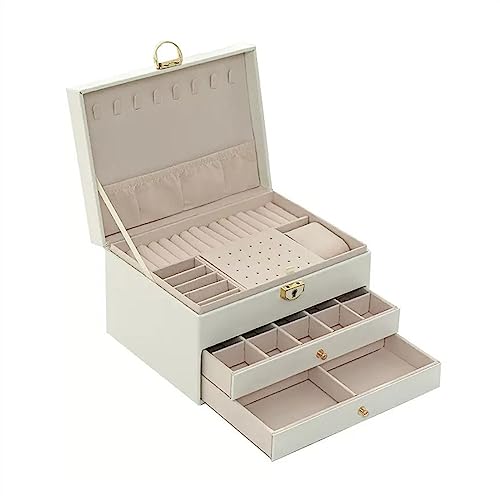 SFANIIX Schmuckaufbewahrung, Organizer, Schmuckschatulle, Organizer-Box mit Schloss, Ohrringe, Halskette, Armband, Hand, Schmuck-Aufbewahrungsbox (Farbe: B, Größe: S) von SFANIIX