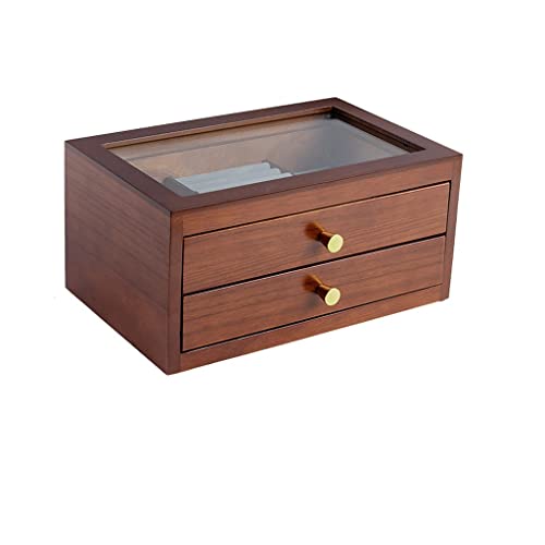 SFANIIX Schmuckaufbewahrungsbox aus Holz für Schmuck, Retro-Schmuckschatulle für Damen, Aufbewahrungsbox, Ohrring, Schmuckkästchen, Farbe: Braun, Größe: Zwei Stücke SFANIIX Schmuckaufbewahrungsbox aus Holz für Schmuck, Retro-Schmuckschatulle für Damen, Aufbewahrungsbox, Ohrring, Schmuckkästchen, Farbe: Braun, Größe: Zwei Stücke von SFANIIX