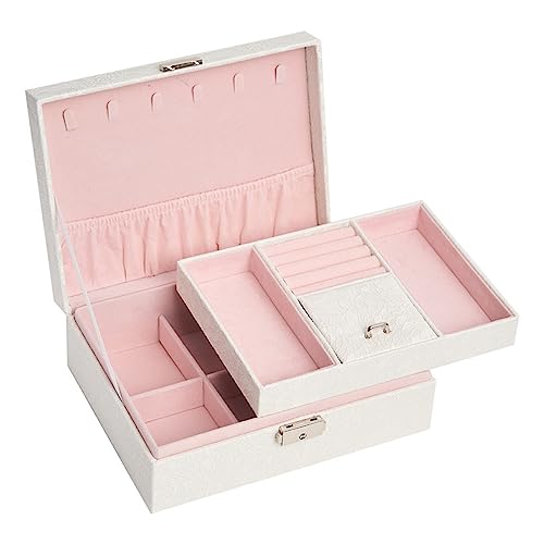 SFANIIX Schmuckaufbewahrungsorganisator, Schmuckschatulle im europäischen Stil mit Schloss, Ohrringe, Hochzeit, Aufbewahrungsbox, handgefertigt, Farbe: A, Größe: S) von SFANIIX