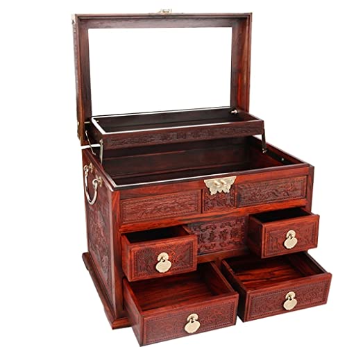 SFANIIX Schmuckorganisator Schmuckschatulle Organizer für Frauen Mädchen Chinesischer Retro-Stil Reine Mahagoni Schmuckschatulle Armband Halskette Ring Aufbewahrungsbox Schmuckbox SFANIIX Schmuckorganisator Schmuckschatulle Organizer für Frauen Mädchen Chinesischer Retro-Stil Reine Mahagoni Schmuckschatulle Armband Halskette Ring Aufbewahrungsbox Schmuckbox von SFANIIX