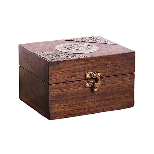 SFANIIX Schmuckorganisator Schmuckschatulle mit Schloss Aufbewahrungsbox aus Massivholz Kleine tragbare Schmuckschatulle aus Holz im chinesischen Retro-Stil Schmuckbox SFANIIX Schmuckorganisator Schmuckschatulle mit Schloss Aufbewahrungsbox aus Massivholz Kleine tragbare Schmuckschatulle aus Holz im chinesischen Retro-Stil Schmuckbox von SFANIIX