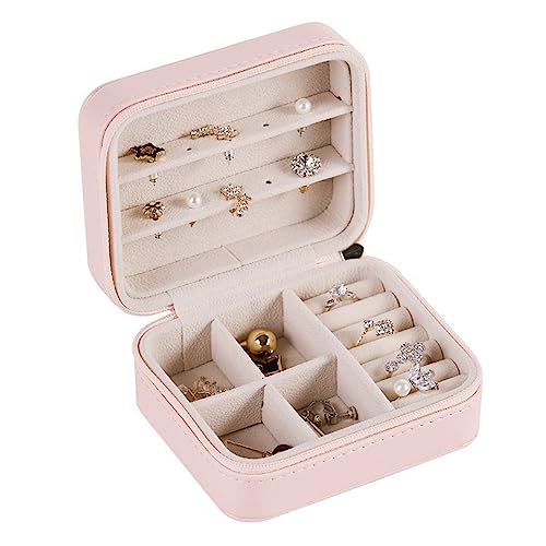 Schmuck Lagerung Organizer Halskette Ohrringe Aufbewahrungsbox Mini Kleine Tragbare Schmuckschatulle Schmuck Aufbewahrungsbox (Color : A, Size : S) von SFANIIX