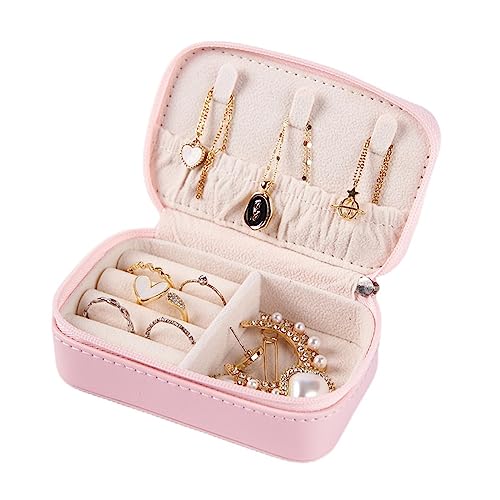 Schmuck Lagerung Organizer Kreative Mini Schmuck Tasche Reise Tragbare Schmuck Aufbewahrungsbox Kleine Leder Ohrring Schmuck Lagerung Schmuckschatulle Schmuck Aufbewahrungsbox (Color : A, Size : S) von SFANIIX
