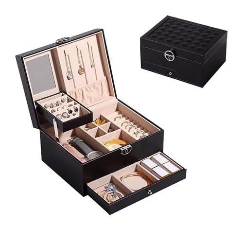 Schmuck Lagerung Organizer Schmuck Aufbewahrungsbox Große Kapazität Doppelschicht Multifunktions Ring Halskette Schmuckschatulle mit Schloss Geschenkbox Schmuck Aufbewahrungsbox (Color : B, Size : S) Schmuck Lagerung Organizer Schmuck Aufbewahrungsbox Große Kapazität Doppelschicht Multifunktions Ring Halskette Schmuckschatulle mit Schloss Geschenkbox Schmuck Aufbewahrungsbox (Color : B, Size : S) von SFANIIX
