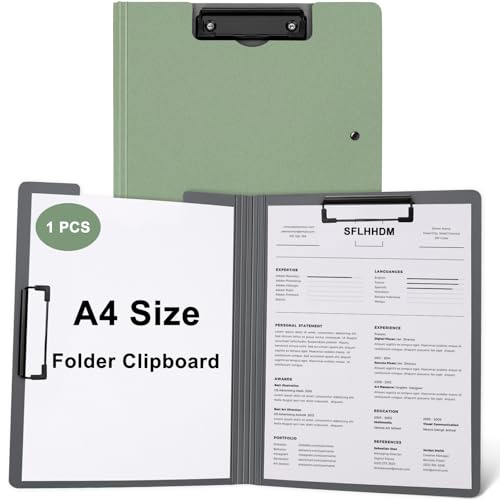 1 x A4-Klemmbretter, faltbar, 360°-Abdeckung, Klemmbrett, Kunststoff-Klemmbretter mit doppeltem niedrigem Profil-Clip, A4-Größe, Aktenordner, Aufbewahrung, Klemmbrett für A3, A4, Büroklammerbretter 1 x A4-Klemmbretter, faltbar, 360°-Abdeckung, Klemmbrett, Kunststoff-Klemmbretter mit doppeltem niedrigem Profil-Clip, A4-Größe, Aktenordner, Aufbewahrung, Klemmbrett für A3, A4, Büroklammerbretter von SFLHHDM