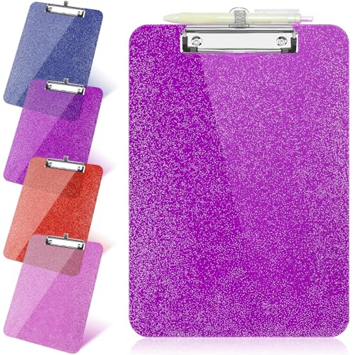 1 x transparentes Glitzer-Klemmbrett, Kunststoff-Klemmbrett mit Stifthalter, Größe 22,5 x 31,5 cm, glänzende Klemmbretter mit niedrigem Profil-Clip, niedliches hängendes Klemmbrett für Büro, Schule 1 x transparentes Glitzer-Klemmbrett, Kunststoff-Klemmbrett mit Stifthalter, Größe 22,5 x 31,5 cm, glänzende Klemmbretter mit niedrigem Profil-Clip, niedliches hängendes Klemmbrett für Büro, Schule von SFLHHDM