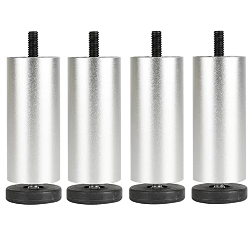 SFNIOKFG 4 Stück Möbelbeine aus Aluminiumlegierung, DIY-Schrankfüße aus Metall, runde verstellbare Sofabeine, Beine mit M8-Gewindestange, perfekt für Schränke, Kleiderschränke, Fernsehschrä SFNIOKFG 4 Stück Möbelbeine aus Aluminiumlegierung, DIY-Schrankfüße aus Metall, runde verstellbare Sofabeine, Beine mit M8-Gewindestange, perfekt für Schränke, Kleiderschränke, Fernsehschrä von SFNIOKFG