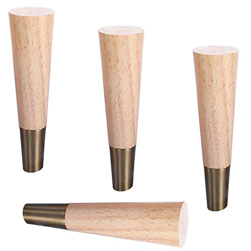 SFNIOKFG 4-teilige Möbelbeine aus Massivholz, Sofafüße, Möbelbeine mit Holzoberfläche, kegelförmige Möbelersatzbeine, Schreibtischbeine, höhenverstellbar, mit Montageplatte und Schrauben (1 SFNIOKFG 4-teilige Möbelbeine aus Massivholz, Sofafüße, Möbelbeine mit Holzoberfläche, kegelförmige Möbelersatzbeine, Schreibtischbeine, höhenverstellbar, mit Montageplatte und Schrauben (1 von SFNIOKFG