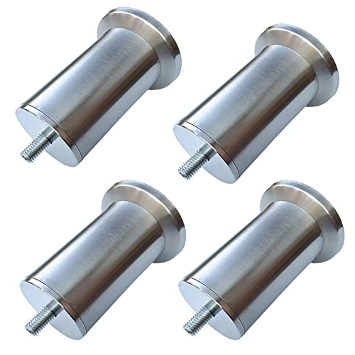 SFNIOKFG 4 x Schrankfüße aus Metall, runde Tischbeine, Möbelbeine, Kleiderschrankfüße, Sofabeine, Fernsehschrankbeine, Schubladenbeine, Nachttischbeine, Edelstahl, M10-Gewinde (73 cm) von SFNIOKFG