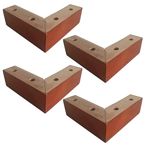 SFNIOKFG 4er-Set Sofabeine aus Massivholz, Möbelbeine aus Eukalyptusholz, dreieckige Schrankfüße, TV-Schrankfüße, Couchtischbeine, Couch-Ersatzbeine, für Couchtische, Buffets, Sideboards, m von SFNIOKFG