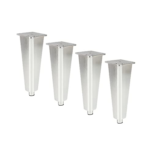 SFNIOKFG Möbelbeine Verstellbare Möbelstützbeine Moderne Schreibtische Schrankbeine Sofa- und Nachttischbeine Arbeitsplattentischbeine Aluminiummetallbeine, Silber 4 Stück (33 cm) von SFNIOKFG