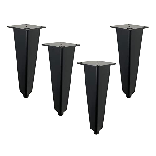 SFNIOKFG Möbelbeine aus Aluminium, verstellbare Möbelfüße, Schrankbeine aus Metall, Sofa- und Nachttischbeine, Stütztischbeine, Schwarz, 4 Stück (35 cm) von SFNIOKFG