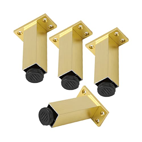 SFNIOKFG Möbelbeine aus Aluminiumlegierung, Möbelfüße, Schrankbeine, Möbelstützfüße, Ersatzfüße, verwendet für Sofas, Schuhschränke, Couchtische, Gold, 4 Stück (10 cm) von SFNIOKFG