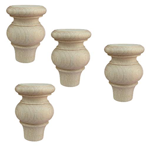 SFNIOKFG Möbelbeine aus Holz, 4er-Set, runde Ersatzbeine, runde Möbelbeine aus Buche, Sofabeine aus Holz, Ersatzfüße für Sessel, für Couch, Bett, Schrank, mit Montageplatte und Schrauben (G SFNIOKFG Möbelbeine aus Holz, 4er-Set, runde Ersatzbeine, runde Möbelbeine aus Buche, Sofabeine aus Holz, Ersatzfüße für Sessel, für Couch, Bett, Schrank, mit Montageplatte und Schrauben (G von SFNIOKFG