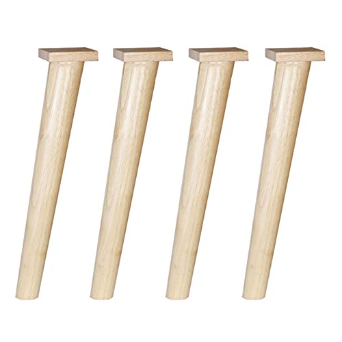 SFNIOKFG Möbelfüße aus Massivholz, abgeschrägte kegelförmige Möbelbeine, Ersatzstützbeine, Beine für Sofa, Bett, Schrank, Stuhl, Couchfüße, Holzfarbe, 4 Stück (65 cm) von SFNIOKFG