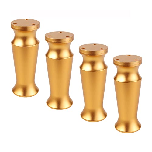 SFNIOKFG Verstellbare Möbelbeine, Möbelfüße aus Aluminiumlegierung, Schrankfüße aus Metall, Ersatz-Tischbeine, Couchbeine, Sofa-Schreibtischbeine, Gold, 4 Stück (10 cm) von SFNIOKFG