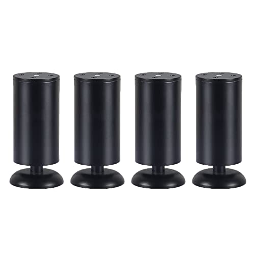 SFNIOKFG Verstellbare Möbelfüße, Möbelbeine aus Edelstahl, Sofabeine, Couchbeine, Möbel, Stühle, Schränke, Betten, Sofabeine, Schwarz, 4 Stück (12 cm) von SFNIOKFG