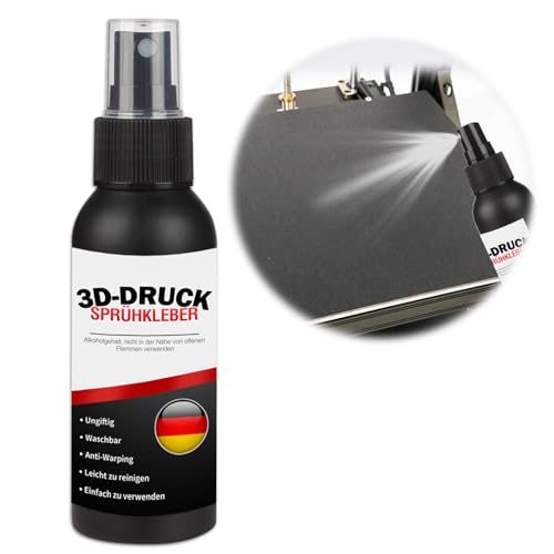 3D Drucker Sprühkleber, 100 ml Haftspray für 3D-Drucker, Verbessert die Haftung auf dem Druckbett, Geeignet für Jede Druckplatte von SFNN