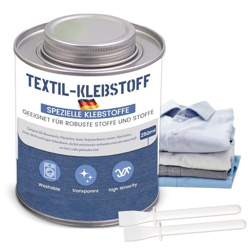 Spezialkleber Textil, 250ml Textilkleber, Klarer Waschbarer Stoffkleber für Baumwolle, Flanell, Denim, Polyester und Weitere Stoffarten, Ideal für Kleidung, Heimtextilien und Reparaturen Spezialkleber Textil, 250ml Textilkleber, Klarer Waschbarer Stoffkleber für Baumwolle, Flanell, Denim, Polyester und Weitere Stoffarten, Ideal für Kleidung, Heimtextilien und Reparaturen von SFNN