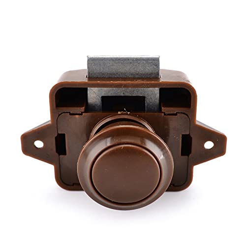 SFOCQVISH 5 Stück Camper Car Push Lock 26mm Caravan Boat Motor Home Cabinet Draw Latch Button Locks for Möbelbeschläge(Brown) von SFOCQVISH