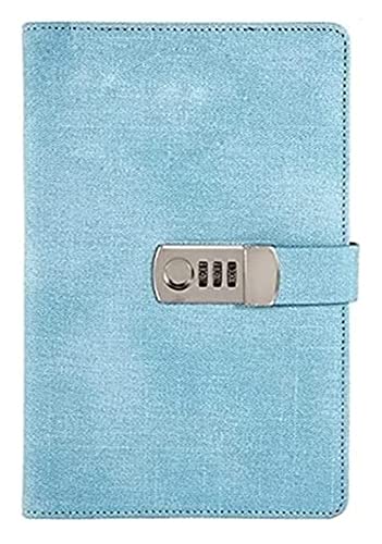 SFQEVHRZ Notizbuch, A5 Mit Schloss Passwort Leder Notizblock Agenda Wochen Planer Notebook Schreibwaren Reise Journal Hinweis Bücher(C) von SFQEVHRZ