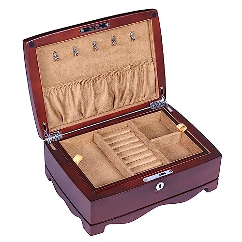 SFQEVHRZ Schmuckkästchen, Schmuckschatulle aus Holz, mehrschichtig, Retro-Stil, Schmuckaufbewahrungsbox, Hochzeitsschmuckschatulle, Schmuckschatulle, Aufbewahrungsbox SFQEVHRZ Schmuckkästchen, Schmuckschatulle aus Holz, mehrschichtig, Retro-Stil, Schmuckaufbewahrungsbox, Hochzeitsschmuckschatulle, Schmuckschatulle, Aufbewahrungsbox von SFQEVHRZ