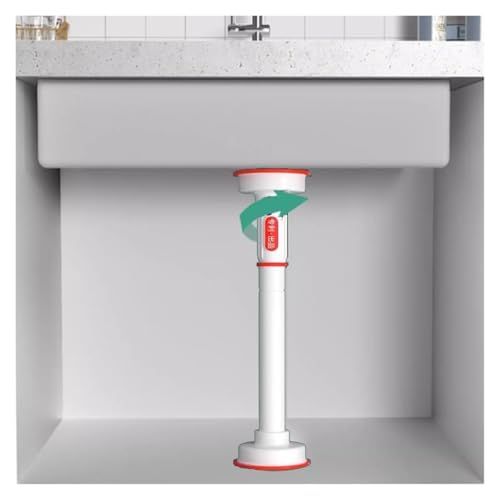 SFQEVHRZ Waschbeckenmöbelbeine， Edelstahl-Spülbeckenbeine, Teleskop-Stützstangen-Unterbau-Spülbeckenhalterungen, Bohrfreies verstellbares Möbelbein(White,Height 70 120cm) von SFQEVHRZ