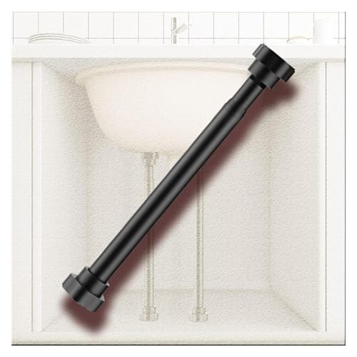 SFQEVHRZ Waschbeckenmöbelbeine， Unterbau-Waschbeckenhalterungen, Schwarze Möbelbeine, Edelstahl-Stützstangen, Reparatursatz for Küchenspülen-Tischbeine(Height 65 100cm(25.6" 39.4")) von SFQEVHRZ