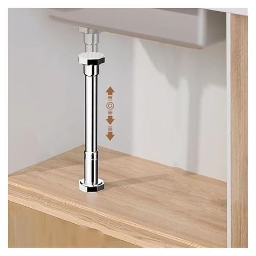 SFQEVHRZ Waschbeckenmöbelbeine， Verstellbare Waschbeckenstützstangen aus Metall for Badezimmer, Stützstange for Küchenspüle, Möbelbein, ohne Bohren(H 50 80cm/20 32") von SFQEVHRZ