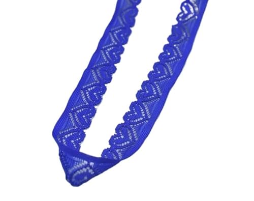 Spitzenband, Elastisches Spitzenband, 18 mm breit, herzförmige Stretch-Spitze for Nähen von Dekorationen(1 Blue,10 Yards) von SFQEVHRZ