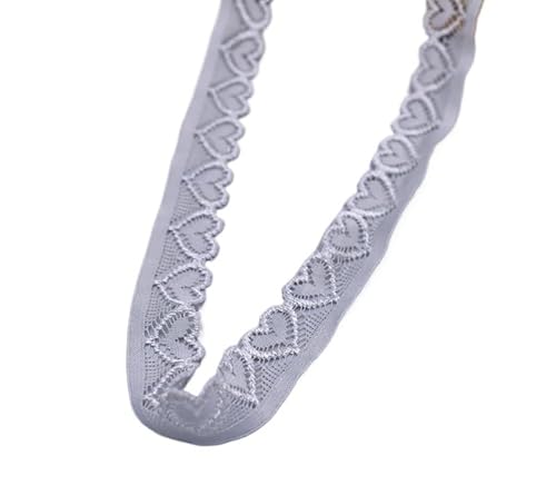 Spitzenband, Elastisches Spitzenband, 18 mm breit, herzförmige Stretch-Spitze for Nähen von Dekorationen(Grijs,5 Yards) von SFQEVHRZ