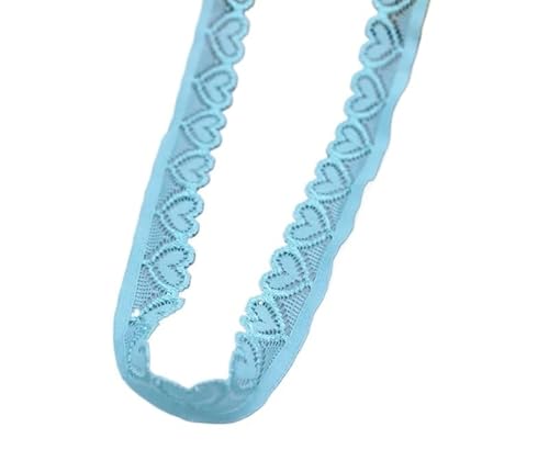 Spitzenband, Elastisches Spitzenband, 18 mm breit, herzförmige Stretch-Spitze for Nähen von Dekorationen(Sky Blue,10 Yards) von SFQEVHRZ