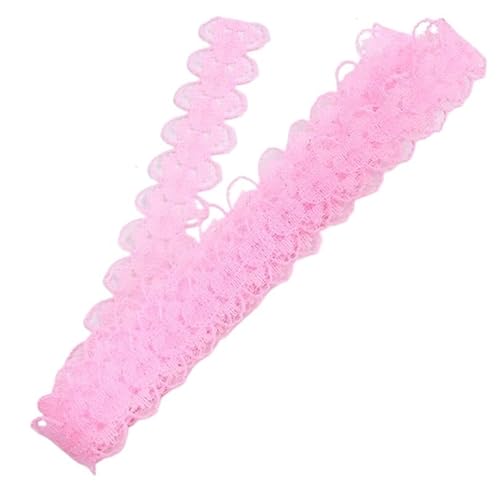 Spitzenband, Spitze, 10 Yards, 1,5 cm, weiß, bunt, dünne Borten, for Hochzeiten, Süßigkeiten, Geschenkboxen, Dekoration, Spitze, for Selbernähen, Basteln, Kleidungsstücke(Roze) von SFQEVHRZ