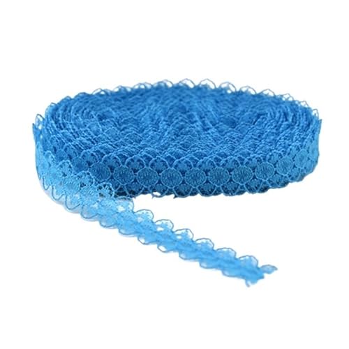 Spitzenband, Spitze, 10 Yards, weißes Spitzenstoffband, 14 mm, Spitzenstoff, Baumwollbesatz, DIY, bestickt, Nähen, Hochzeitsdekoration(Lake Blue) von SFQEVHRZ