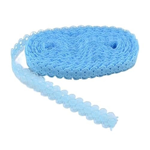Spitzenband, Spitze, 10 Yards, weißes Spitzenstoffband, 14 mm, Spitzenstoff, Baumwollbesatz, DIY, bestickt, Nähen, Hochzeitsdekoration(Sky Blue) von SFQEVHRZ