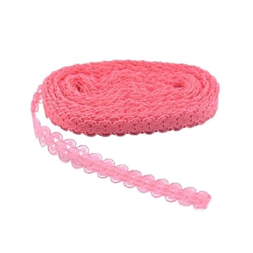 Spitzenband, Spitze, 10 Yards, weißes Spitzenstoffband, 14 mm, Spitzenstoff, Baumwollbesatz, DIY, bestickt, Nähen, Hochzeitsdekoration(Watermelon Red) von SFQEVHRZ