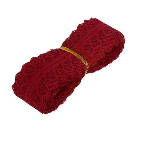Spitzenband, Spitze, 28 mm, 4,5 m, keine Dehnungsspitze, DIY-Kleidungsstoff(Burgundy) von SFQEVHRZ