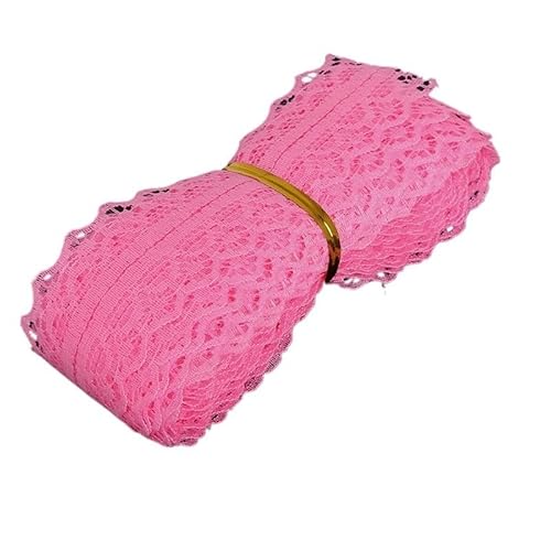 Spitzenband, Spitze, 28 mm, 4,5 m, keine Dehnungsspitze, DIY-Kleidungsstoff(Dark Pink) von SFQEVHRZ