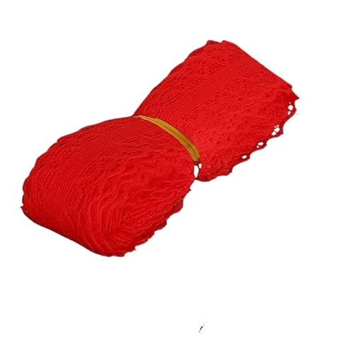 Spitzenband, Spitze, 28 mm, 4,5 m, keine Dehnungsspitze, DIY-Kleidungsstoff(Rosso) von SFQEVHRZ