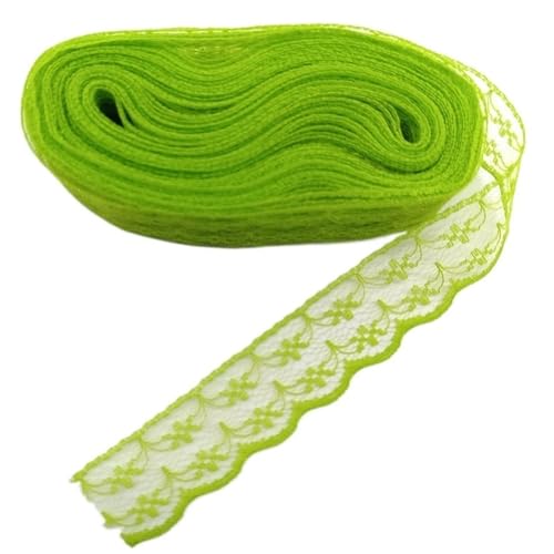 Spitzenband, Spitze, 4 Stück, 10 Yards, Hochzeitskleidstoffe for Bastelzubehör, Materialien, Breite 2,3 cm(Apple Green Lace) von SFQEVHRZ