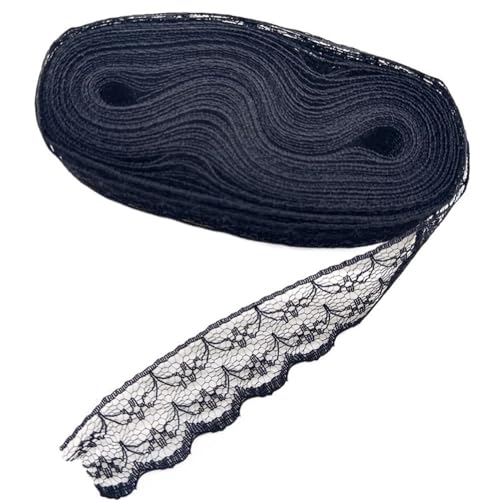 Spitzenband, Spitze, 4 Stück, 10 Yards, Hochzeitskleidstoffe for Bastelzubehör, Materialien, Breite 2,3 cm(Black Lace) von SFQEVHRZ