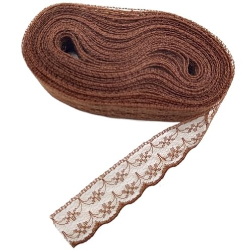 Spitzenband, Spitze, 4 Stück, 10 Yards, Hochzeitskleidstoffe for Bastelzubehör, Materialien, Breite 2,3 cm(Coffee Lace) von SFQEVHRZ